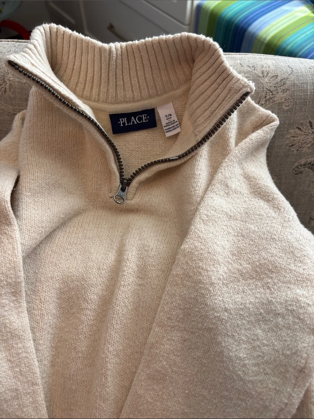 Boys quarter zip sweater